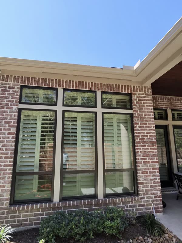 Plantation shutter detail in Houston, by Rinse & Shine